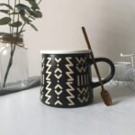 Premium Black pattern ceramic mug for coffee and tea