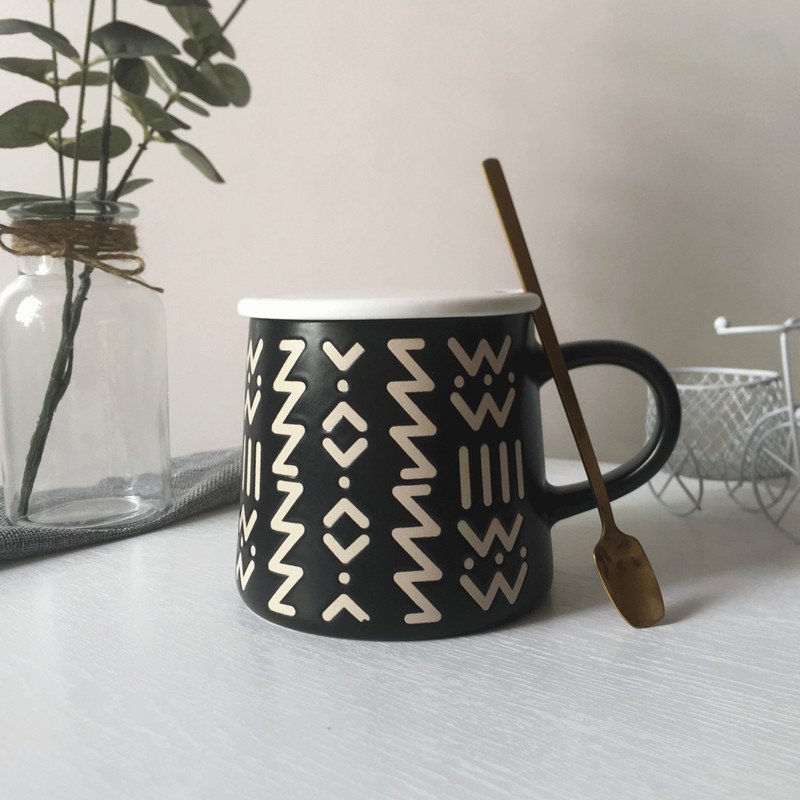 Premium Black Pattern Ceramic Mug